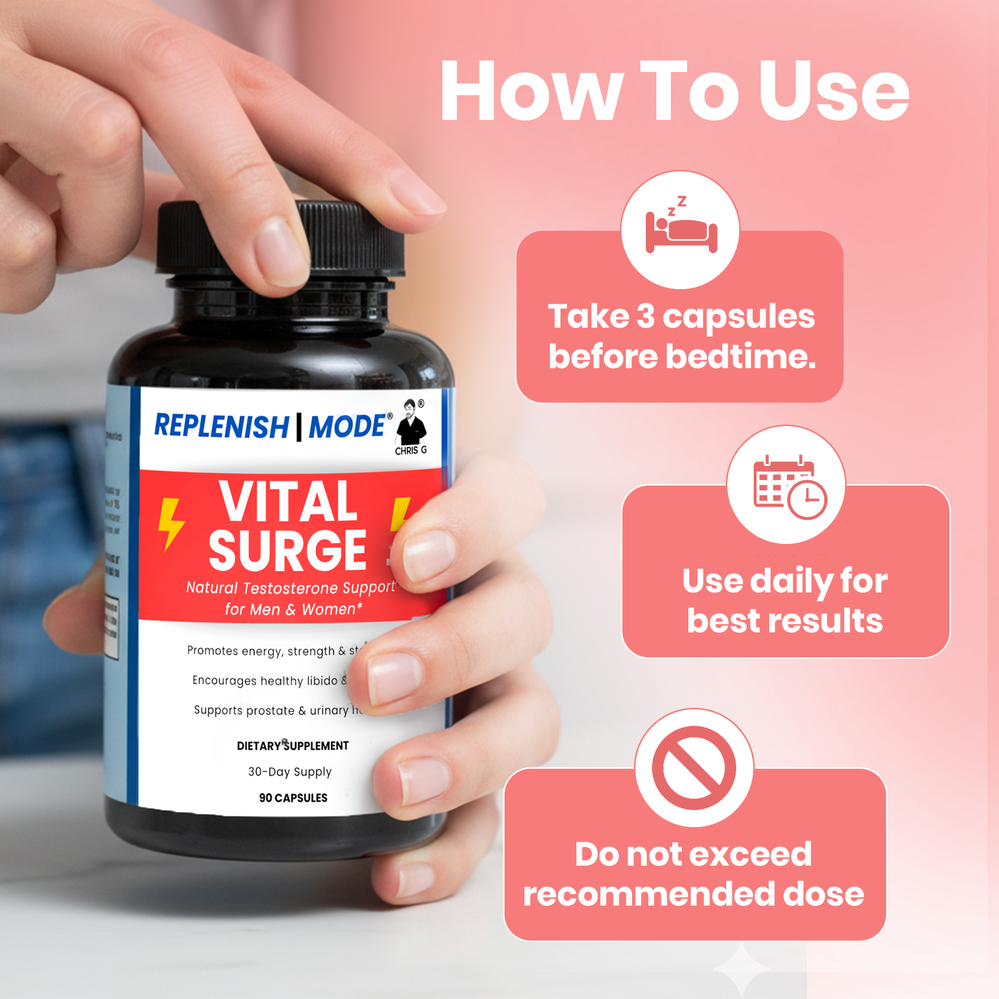 Vital Surge - Natural Testosterone Support Formula for Men & Women*